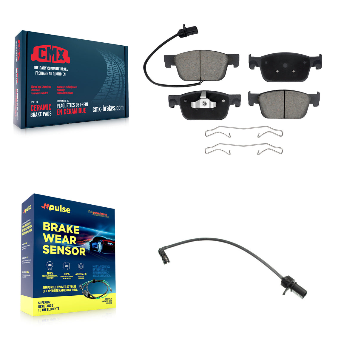 Front Ceramic Disc Brake Pads And Extra Wear Sensors Kit For Audi A4 Quattro A5 Sportback KCW-100539
