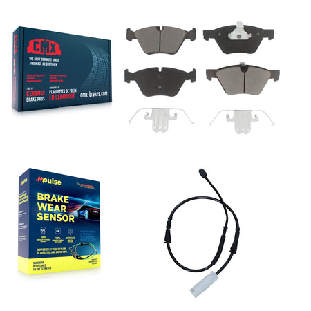 Front Ceramic Disc Brake Pads And Wear Sensors Kit For BMW 128i 3.0L KCW-100548