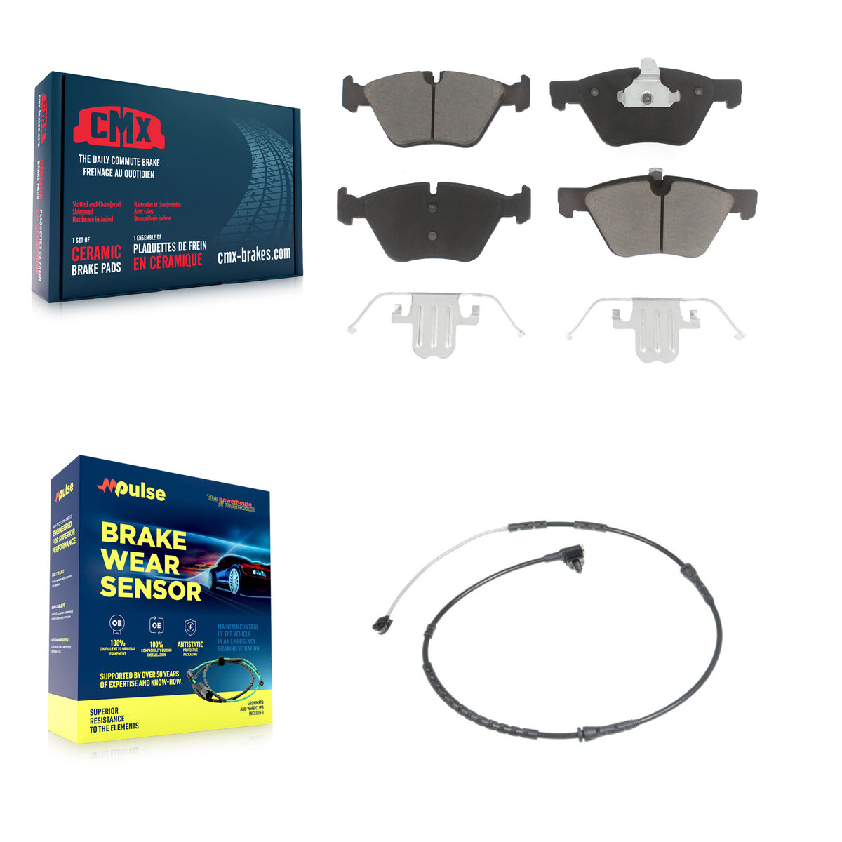 Front Ceramic Disc Brake Pads And Wear Sensors Kit For BMW Z4 KCW-100550