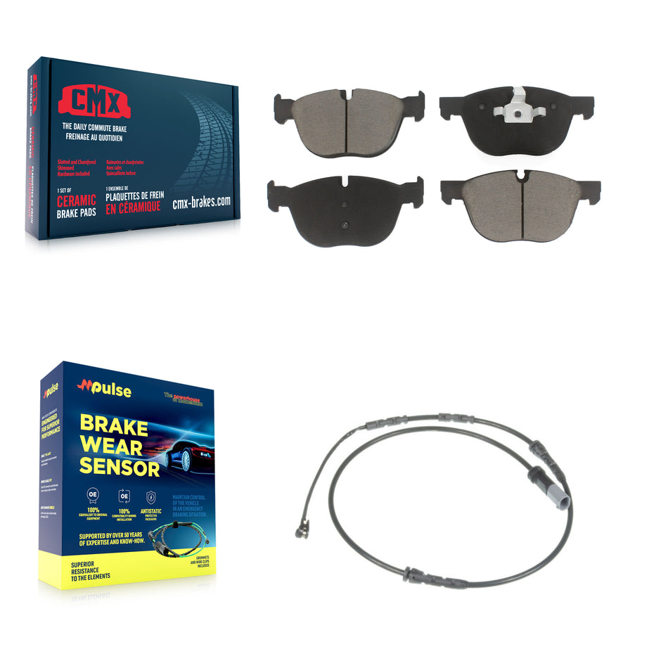 Front Ceramic Disc Brake Pads And Wear Sensors Kit For 2016-2018 BMW X4 M40i KCW-100564