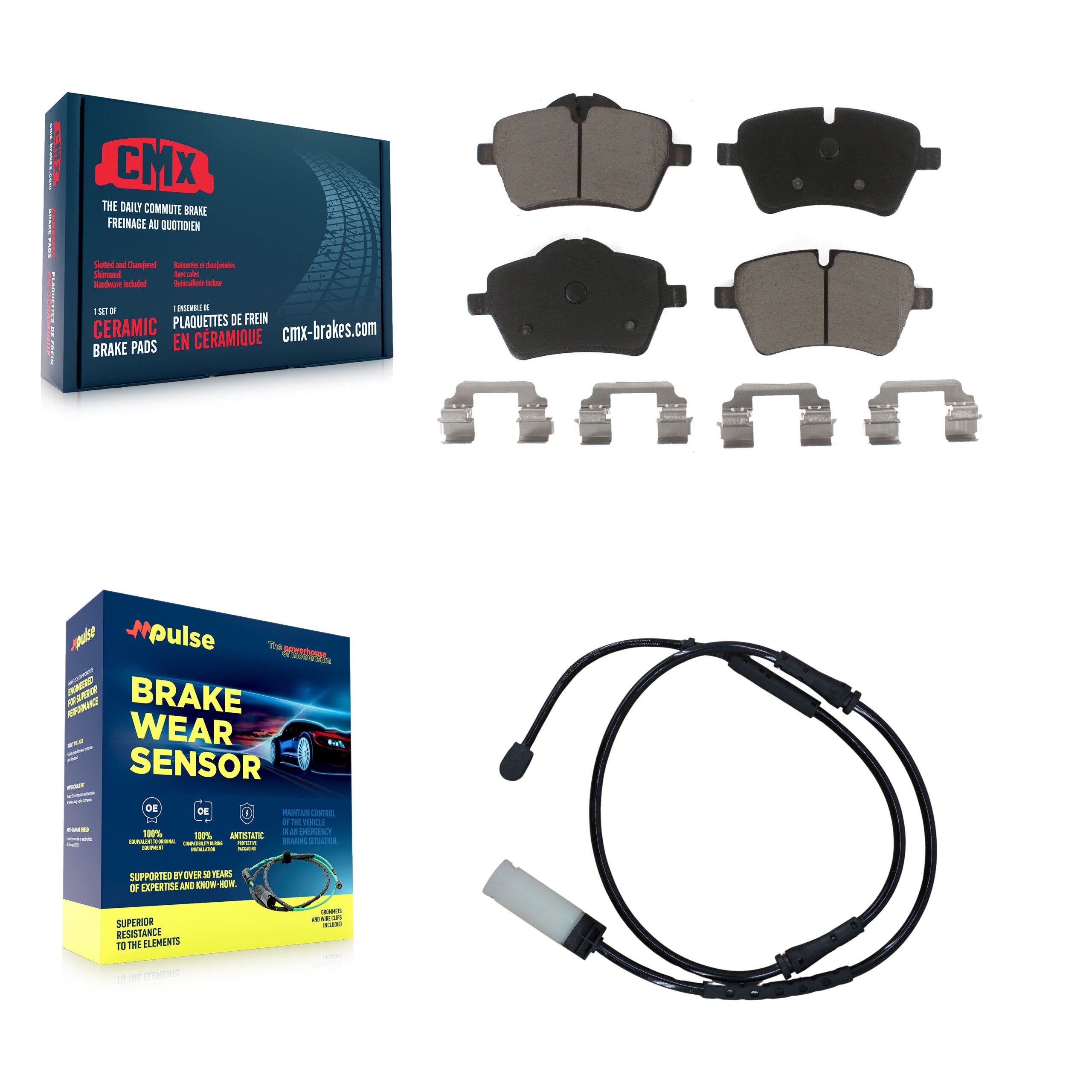 Front Ceramic Disc Brake Pads And Wear Sensors Kit For Mini Cooper Countryman Paceman KCW-100567