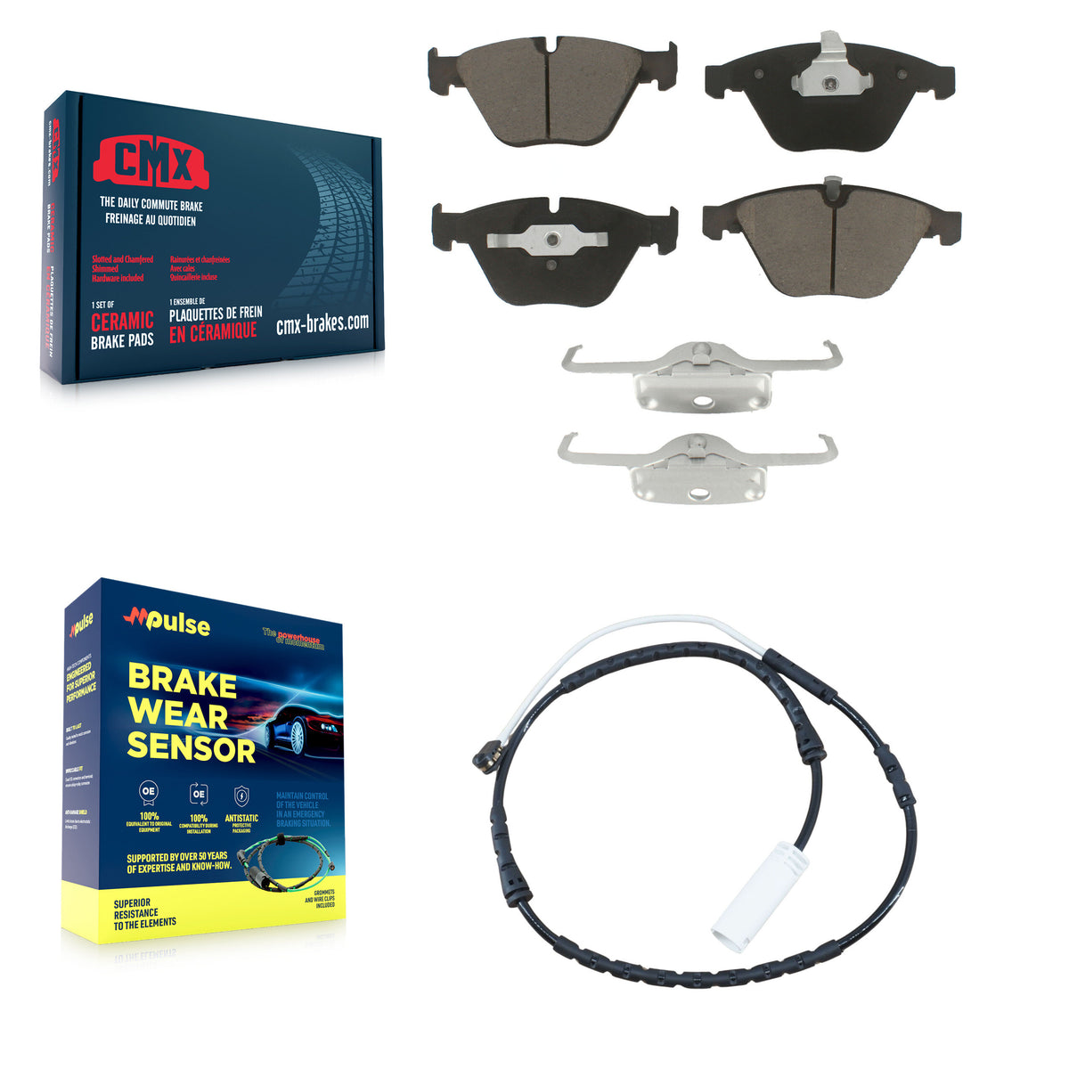 Front Ceramic Disc Brake Pads And Wear Sensors Kit For BMW 335i xDrive X1 328i KCW-100569