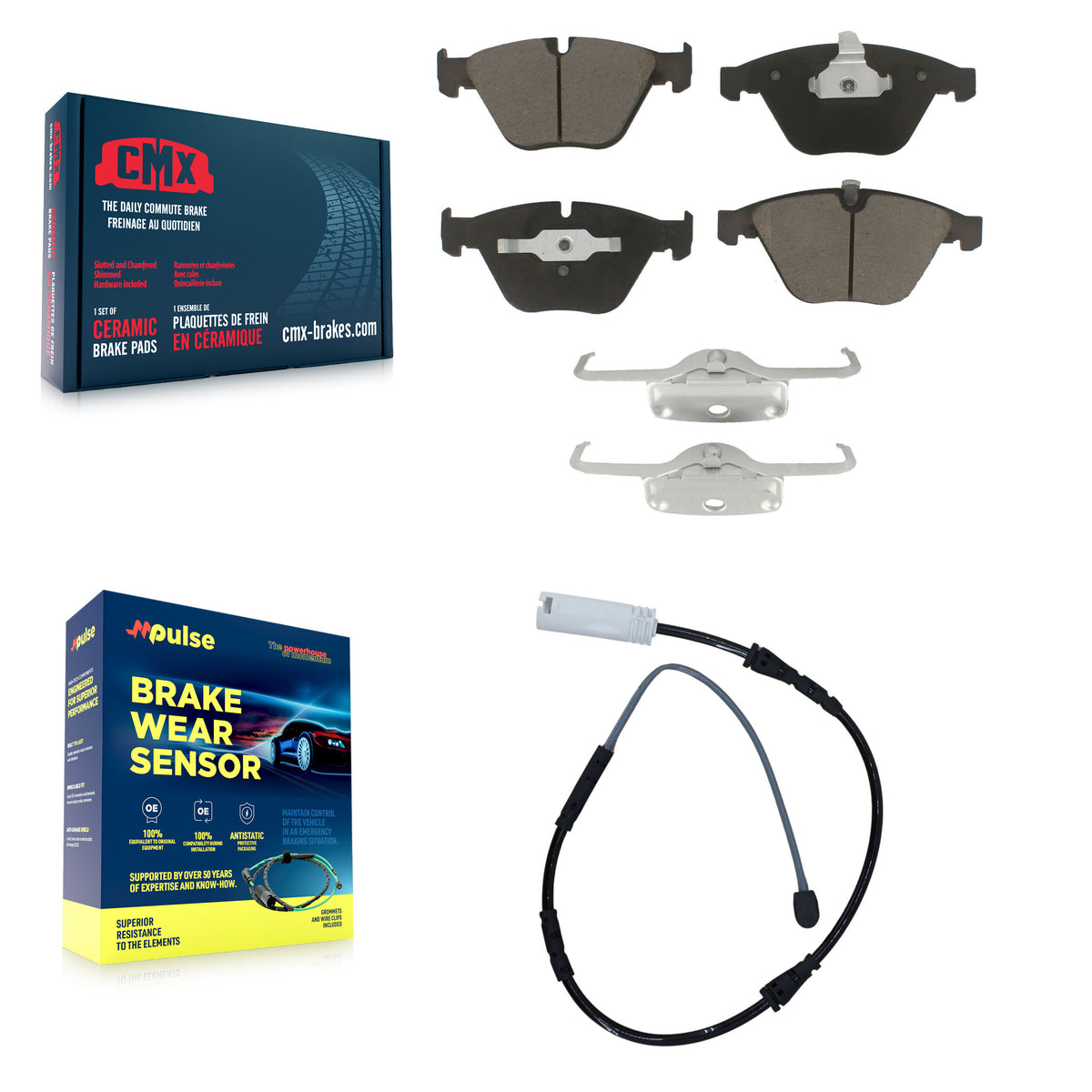 Front Ceramic Disc Brake Pads And Wear Sensors Kit For BMW X1 KCW-100571