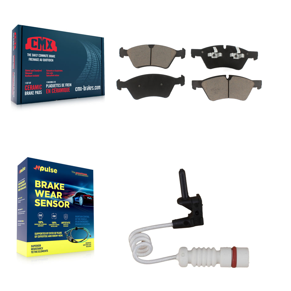 Front Ceramic Disc Brake Pad And Wear Sensor Kit For 2008 Mercedes-Benz G55 AMG 5.0L 5.5L KCW-100579