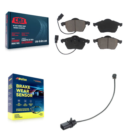 Front Ceramic Disc Brake Pads And Extra Wear Sensors Kit For Volkswagen Passat KCW-100580