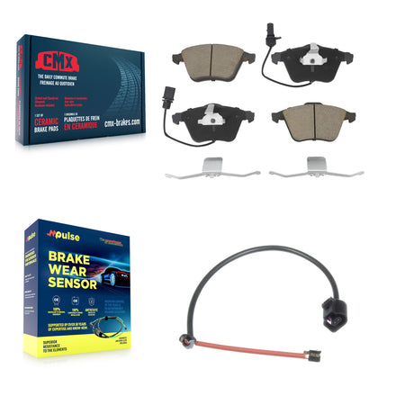 Front Ceramic Disc Brake Pad And Extra Wear Sensor Kit For 2012-2013 Audi TT Quattro 2.0L KCW-100582