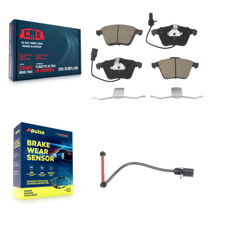 Front Ceramic Disc Brake Pads And Extra Wear Sensors Kit For 2011 Audi A6 Quattro KCW-100591