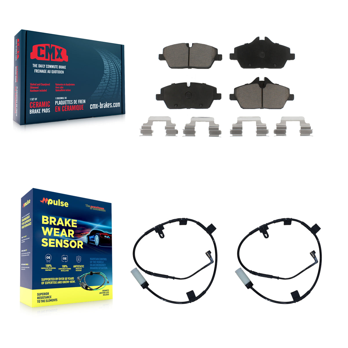 Front Ceramic Disc Brake Pads And Wear Sensor Pairs Kit For Mini Cooper KCW-100616