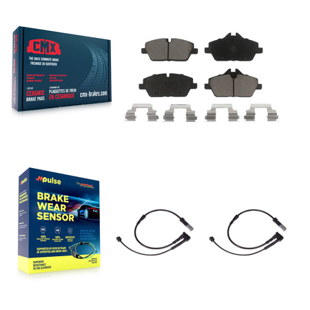 Front Ceramic Disc Brake Pads And Wear Sensor Pairs Kit For Mini Cooper KCW-100618