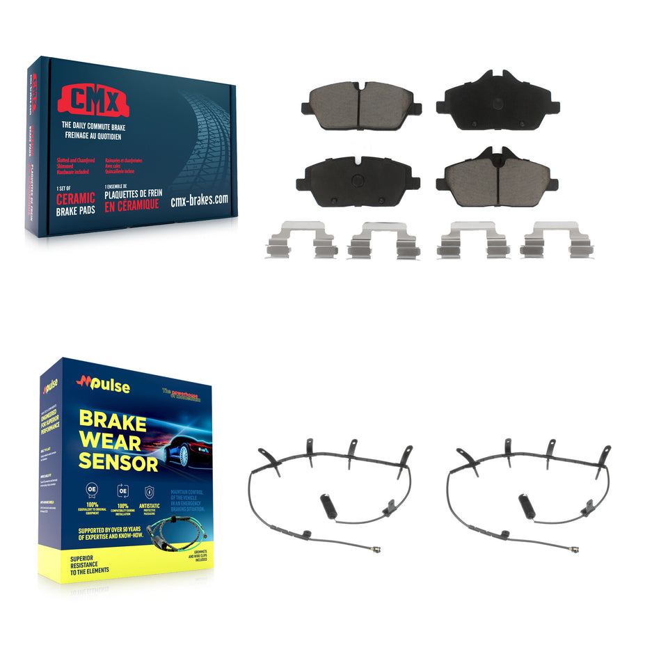Front Ceramic Disc Brake Pads And Wear Sensor Pairs Kit For Mini Cooper KCW-100623