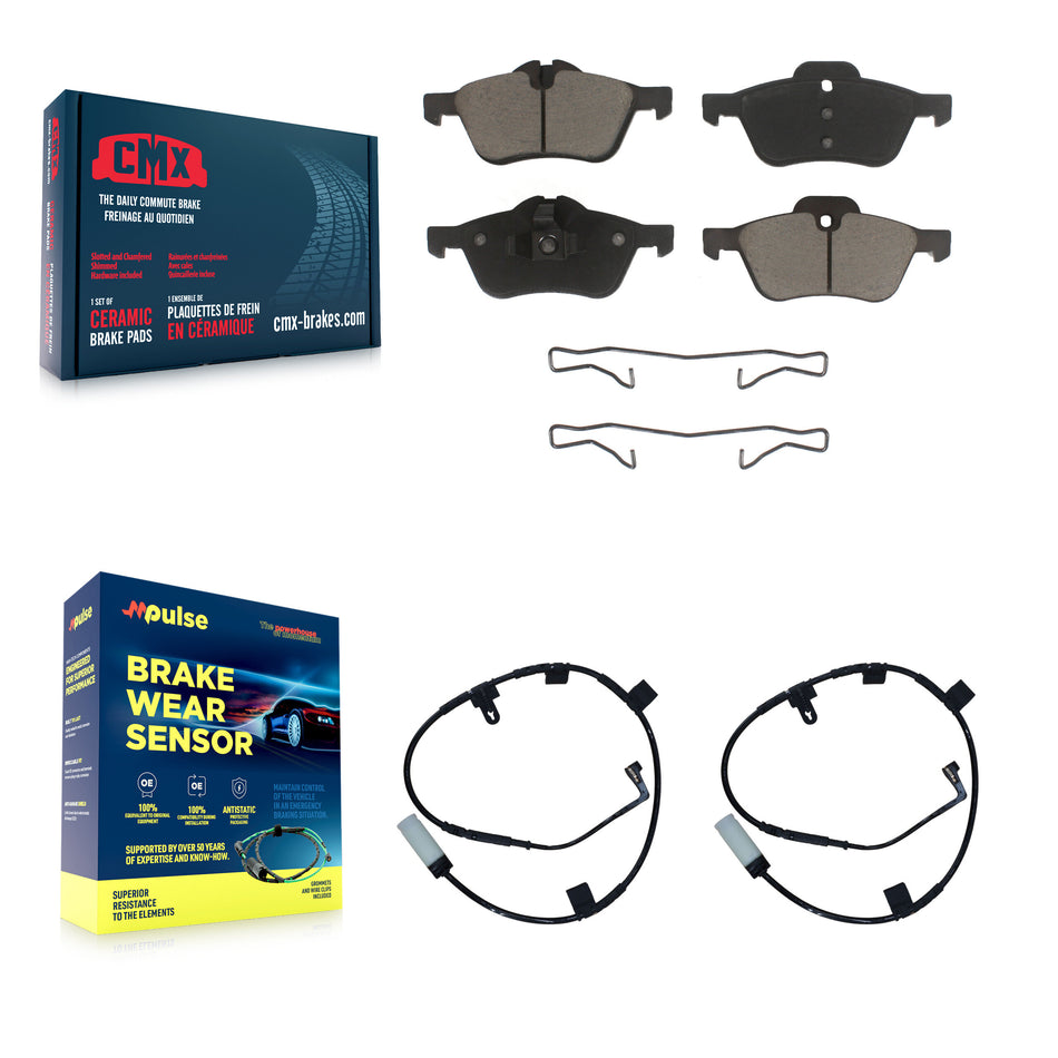 Front Ceramic Disc Brake Pads And Wear Sensor Pairs Kit For Mini Cooper KCW-100626