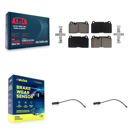 Front Ceramic Disc Brake Pads And Wear Sensor Pairs Kit For Audi Q5 KCW-100640