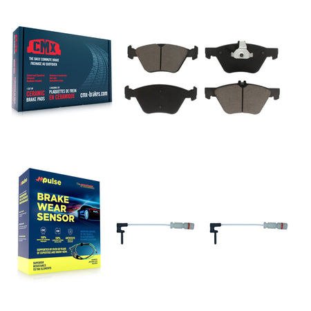 Front Ceramic Brake Pads Wear Sensor Pair Kit For Mercedes-Benz E320 CLK320 CLK430 SLK320 KCW-100641