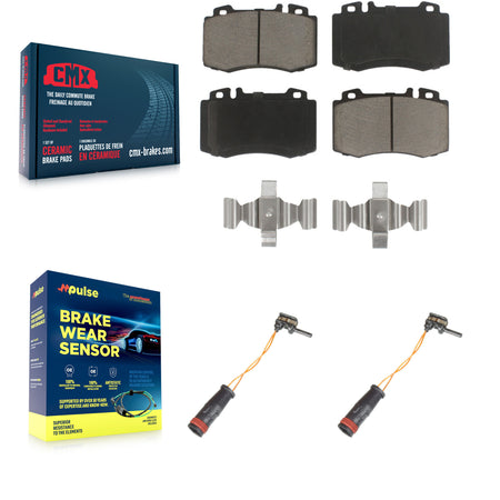 Front Ceramic Brake Pad Wear Sensor Pair Kit For Mercedes-Benz E350 C230 SL500 SLK350 C32 KCW-100644