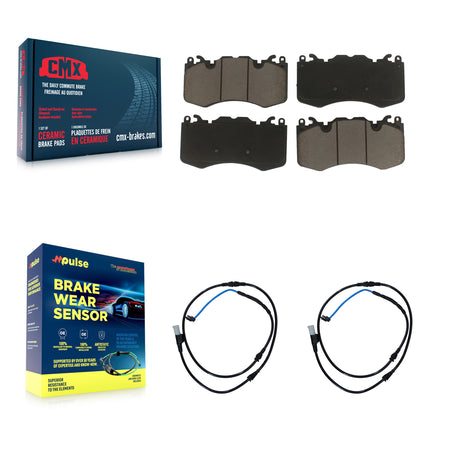 Front Ceramic Brake Pads Wear Sensor Pair Kit For Land Rover Range Sport with 380mm Rotor KCW-100651