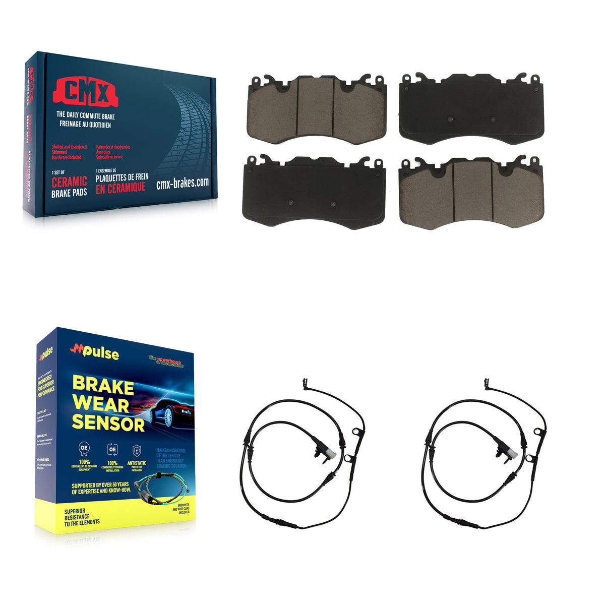 Front Ceramic Disc Brake Pads And Wear Sensor Pairs Kit For Land Rover Range Sport KCW-100653