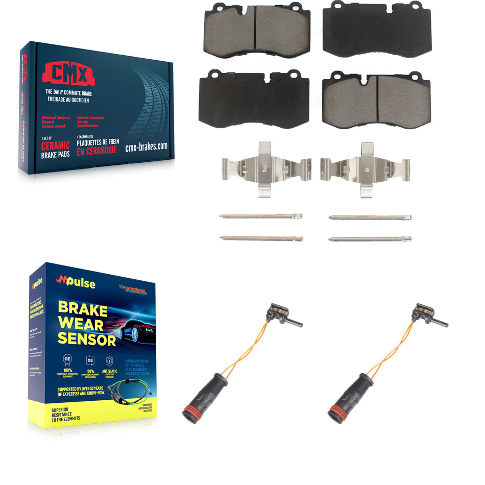 Front Ceramic Disc Brake Pads And Wear Sensor Pair Kit For Mercedes-Benz SL550 S350 CL550 KCW-100660