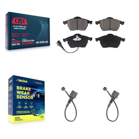 Front Ceramic Brake Pad And Extra Wear Sensor Pair Kit For 2004-2006 Audi TT Quattro 1.8L KCW-100669