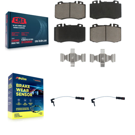 Front Ceramic Disc Brake Pads Wear Sensor Pair Kit For Mercedes-Benz ML500 ML430 ML55 AMG KCW-100676