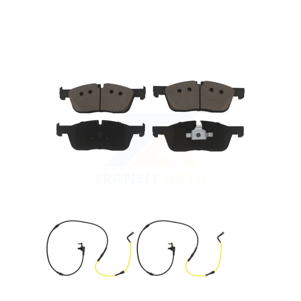 Front Ceramic Brake Pad And Wear Sensor Pair Kit For Jaguar F-Pace Land Rover Range Velar KCW-100686