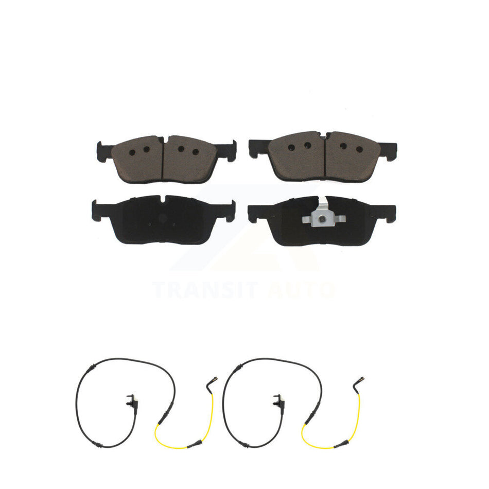 Front Ceramic Brake Pad And Wear Sensor Pair Kit For Jaguar F-Pace Land Rover Range Velar KCW-100686