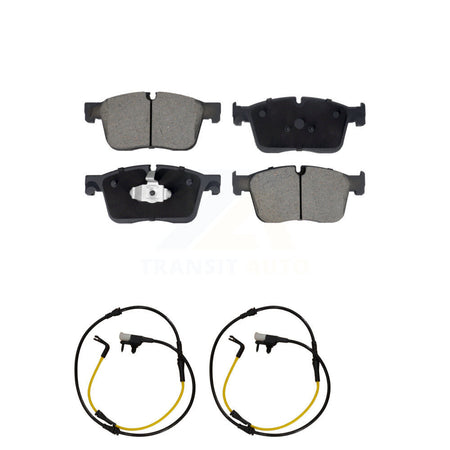 Front Ceramic Brake Pad And Wear Sensor Pair Kit For Jaguar F-Pace Land Rover Range Velar KCW-100687