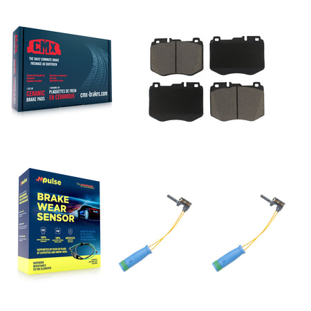 Front Ceramic Brake Pad Wear Sensor Pair Kit For Mercedes-Benz C300 GLC300 E300 C400 E350 KCW-100695
