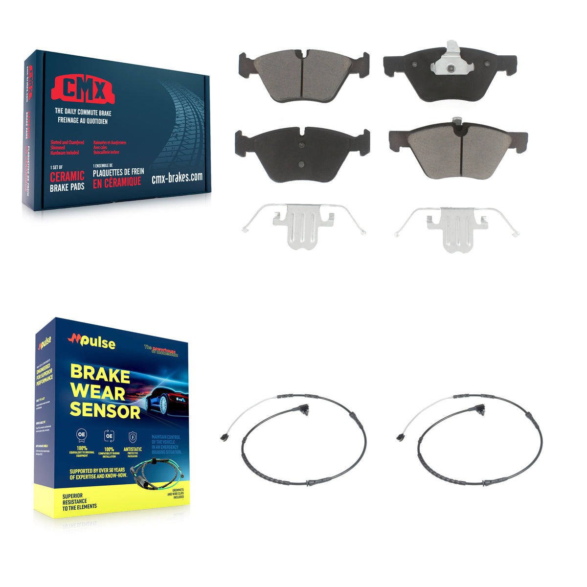 Front Ceramic Disc Brake Pads And Wear Sensor Pairs Kit For BMW Z4 KCW-100707