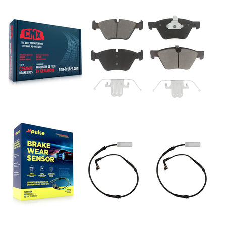 Front Ceramic Disc Brake Pads And Wear Sensor Pairs Kit For BMW 128i 328i 323i 325i 330i KCW-100710