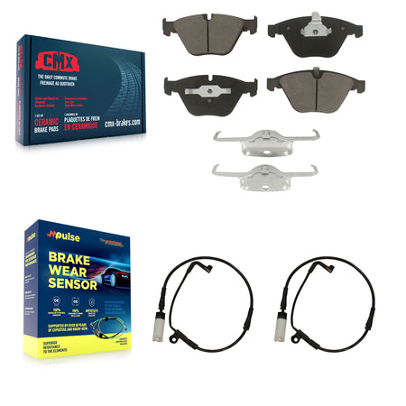 Front Ceramic Brake Pad Wear Sensor Pair Kit For BMW 530i 528i xDrive 525i 535i 550i 545i KCW-100712