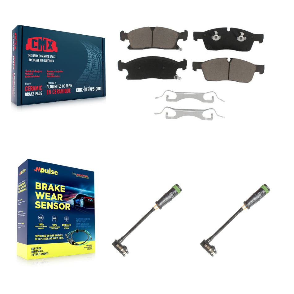 Front Ceramic Brake Pads Wear Sensor Pair Kit For Mercedes-Benz GLE400 GL350 GLS450 GL450 KCW-100723