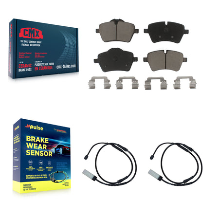 Front Ceramic Disc Brake Pads And Wear Sensor Pair Kit For Mini Cooper Countryman Paceman KCW-100724