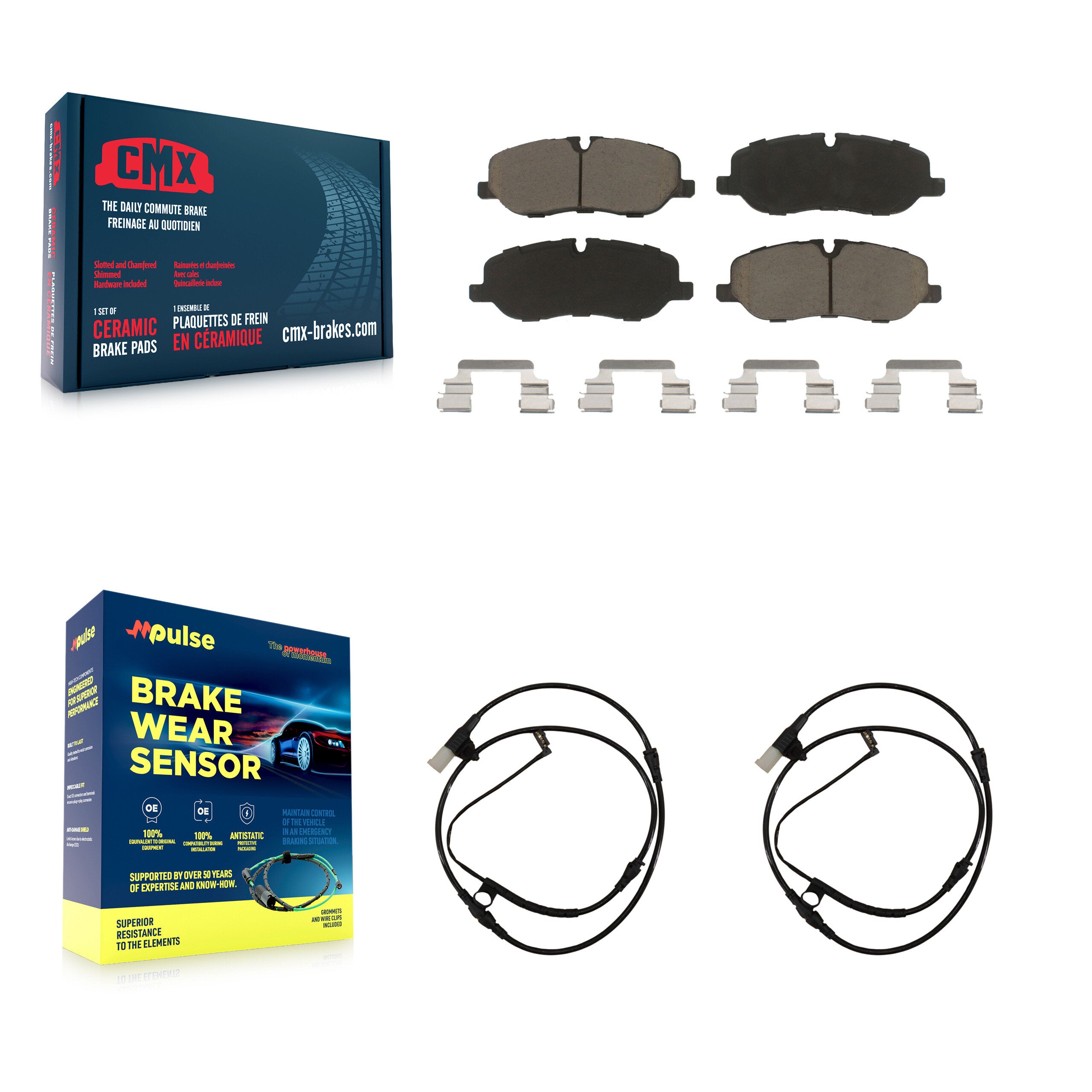 Front Ceramic Disc Brake Pads And Wear Sensor Pairs Kit For Land Rover Range Sport KCW-100761