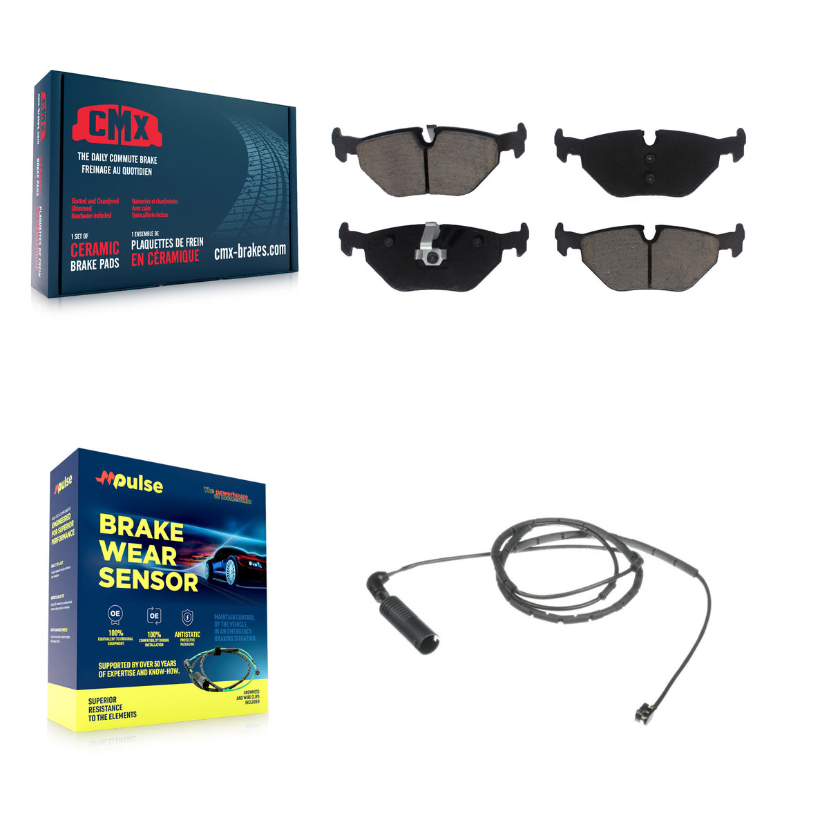 Rear Ceramic Disc Brake Pad Wear Sensor Kit For BMW 325i 325Ci 320i 325xi 328i 323Ci 323i KCW-100805