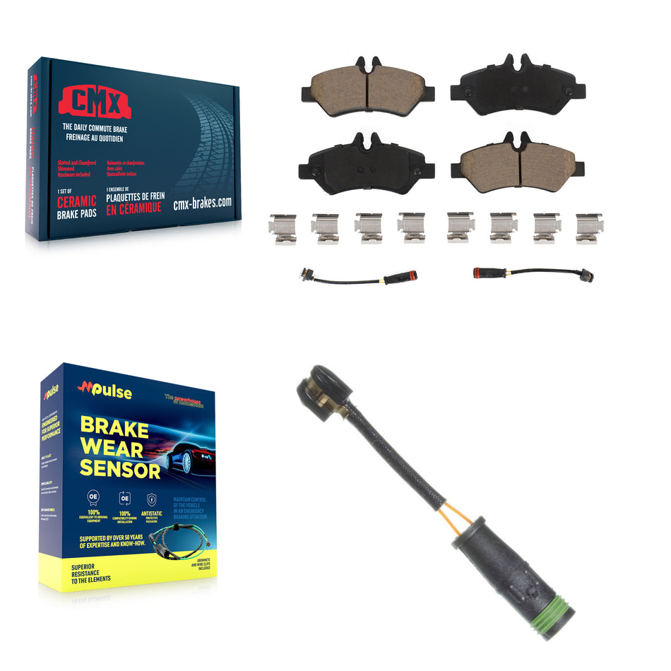 Rear Ceramic Brake Pad Extra Wear Sensor Kit For Mercedes-Benz Sprinter 3500 Freightliner KCW-100811