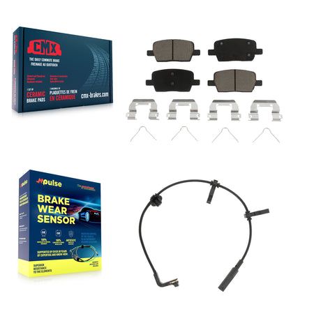 Rear Ceramic Brake Pad & Wear Sensor Kit For Cadillac CT6 With 345mm Diameter Front Rotor KCW-100827