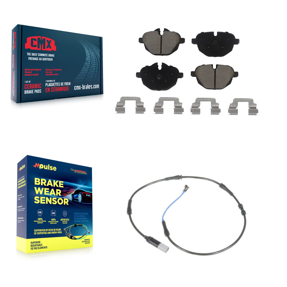 Rear Ceramic Disc Brake Pads Wear Sensor Kit For BMW 535i xDrive 528i 535d ActiveHybrid 5 KCW-100829