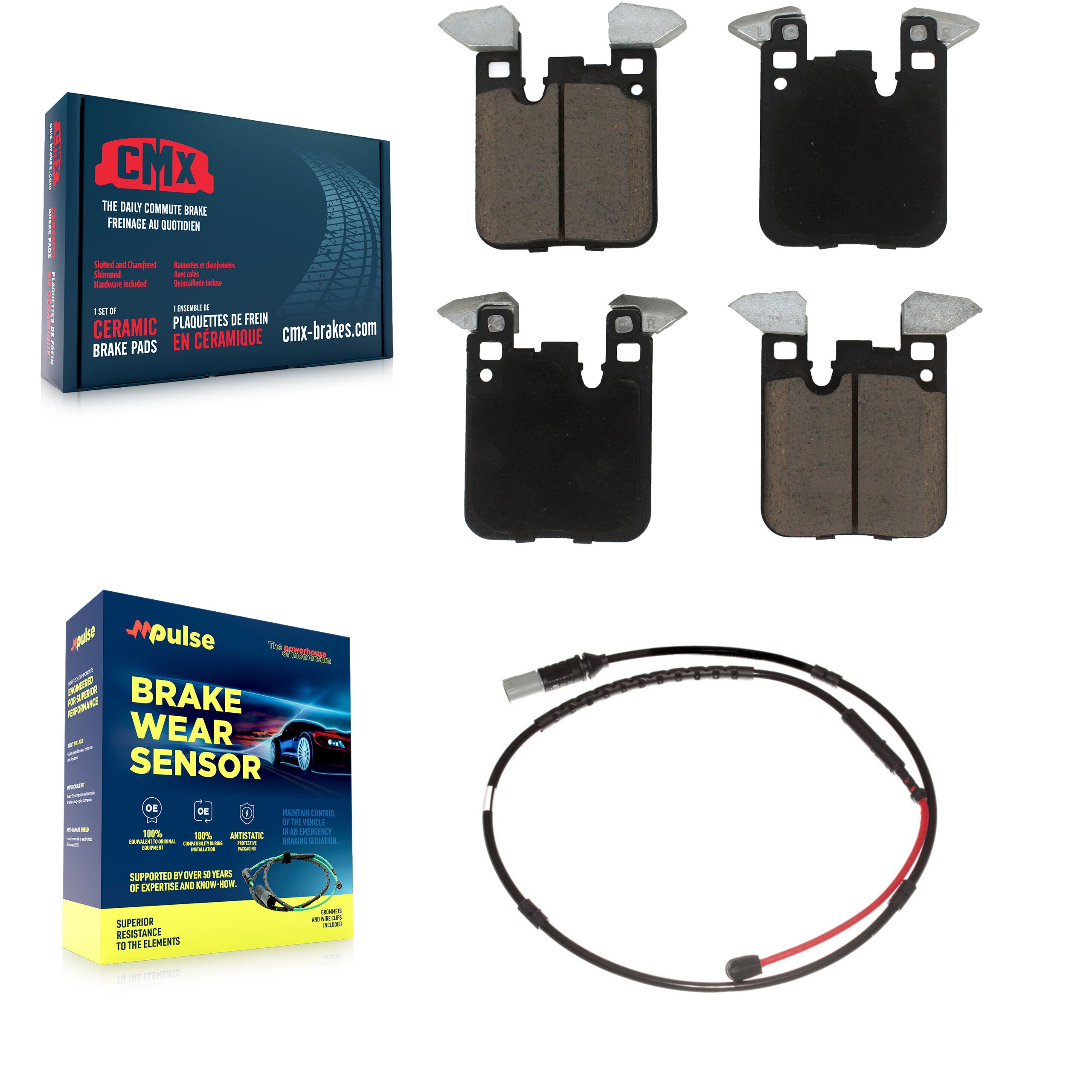 Rear Ceramic Brake Pad And Wear Sensor Kit For BMW M3 M2 Without Composite Brakes KCW-100832
