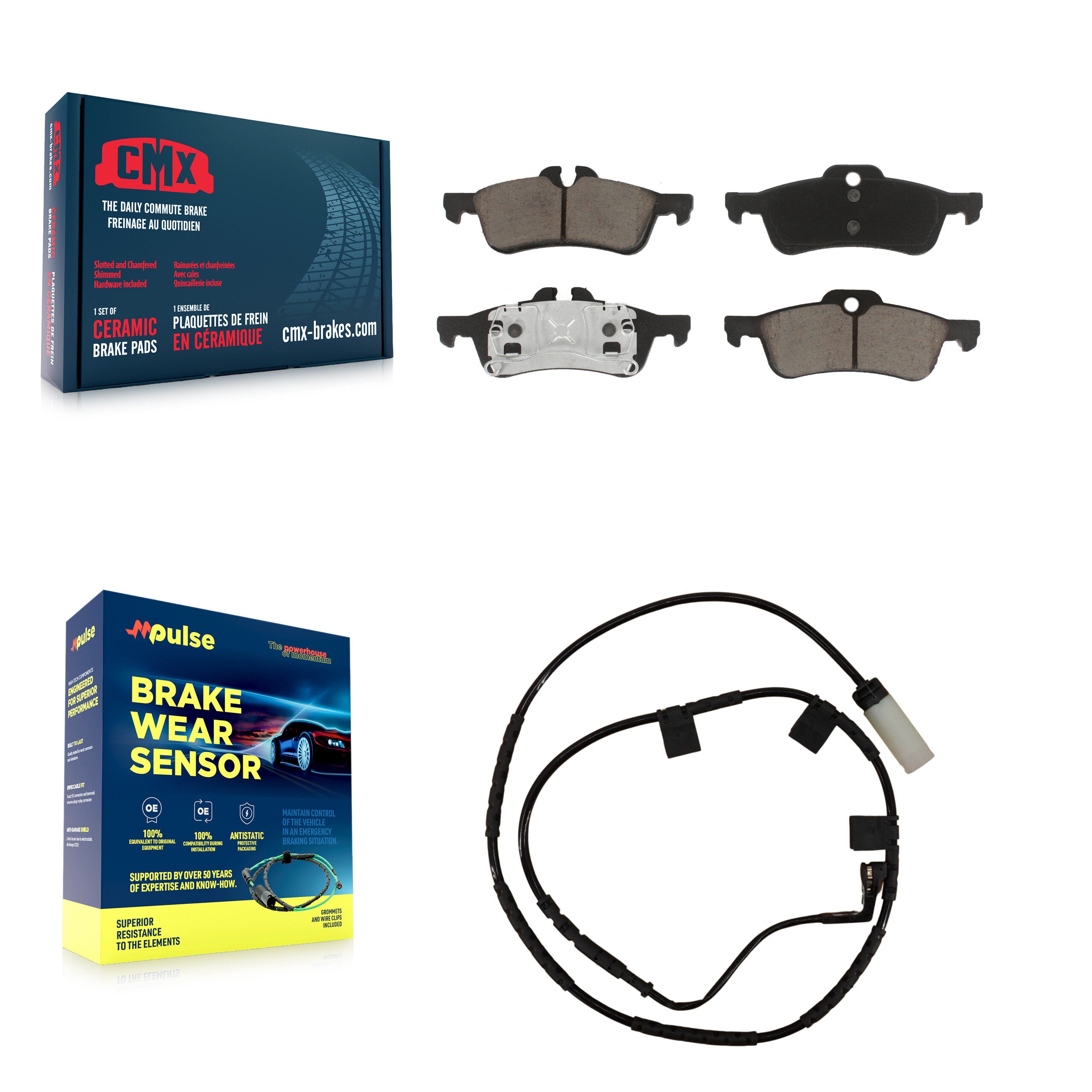 Rear Ceramic Disc Brake Pads And Wear Sensors Kit For 2006 Mini Cooper 1.6L KCW-100834