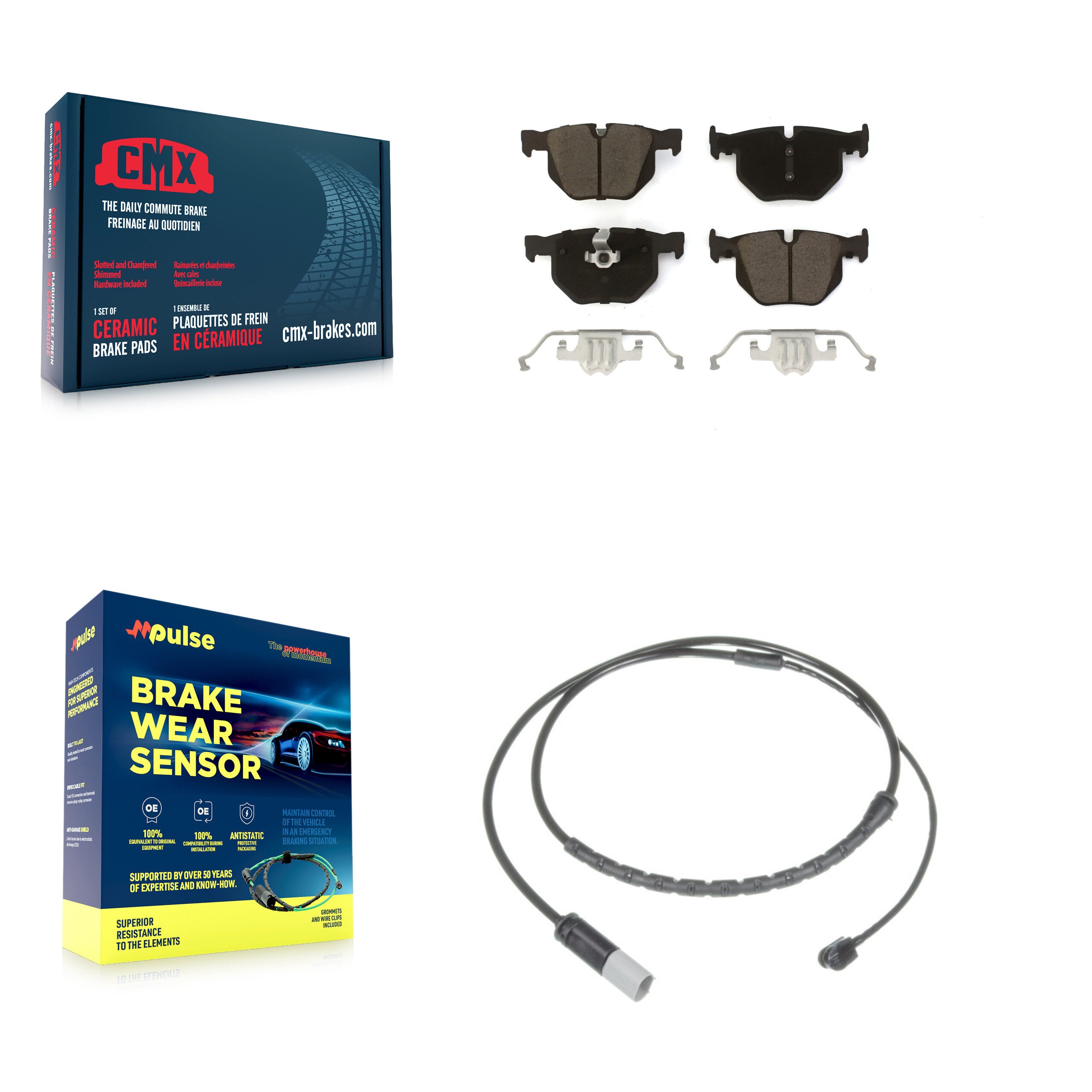 Rear Ceramic Disc Brake Pads And Wear Sensors Kit For BMW X5 X6 KCW-100841