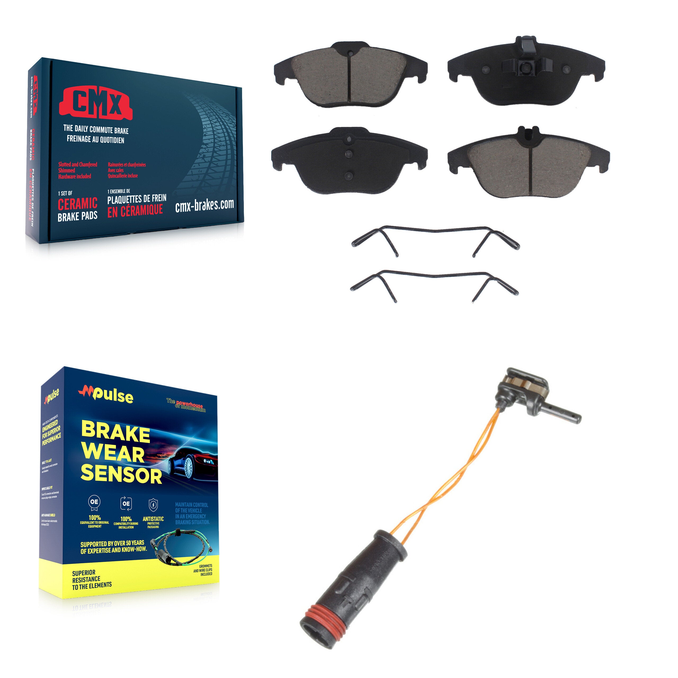 Rear Ceramic Brake Pad And Wear Sensor Kit For Mercedes-Benz C300 GLK350 GLK250 E350 C350 KCW-100846