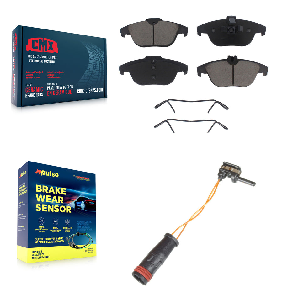 Rear Ceramic Brake Pad And Wear Sensor Kit For Mercedes-Benz C300 GLK350 GLK250 E350 C350 KCW-100846