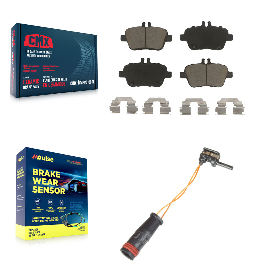 Rear Ceramic Disc Brake Pads And Wear Sensors Kit For Mercedes-Benz SLK350 KCW-100848