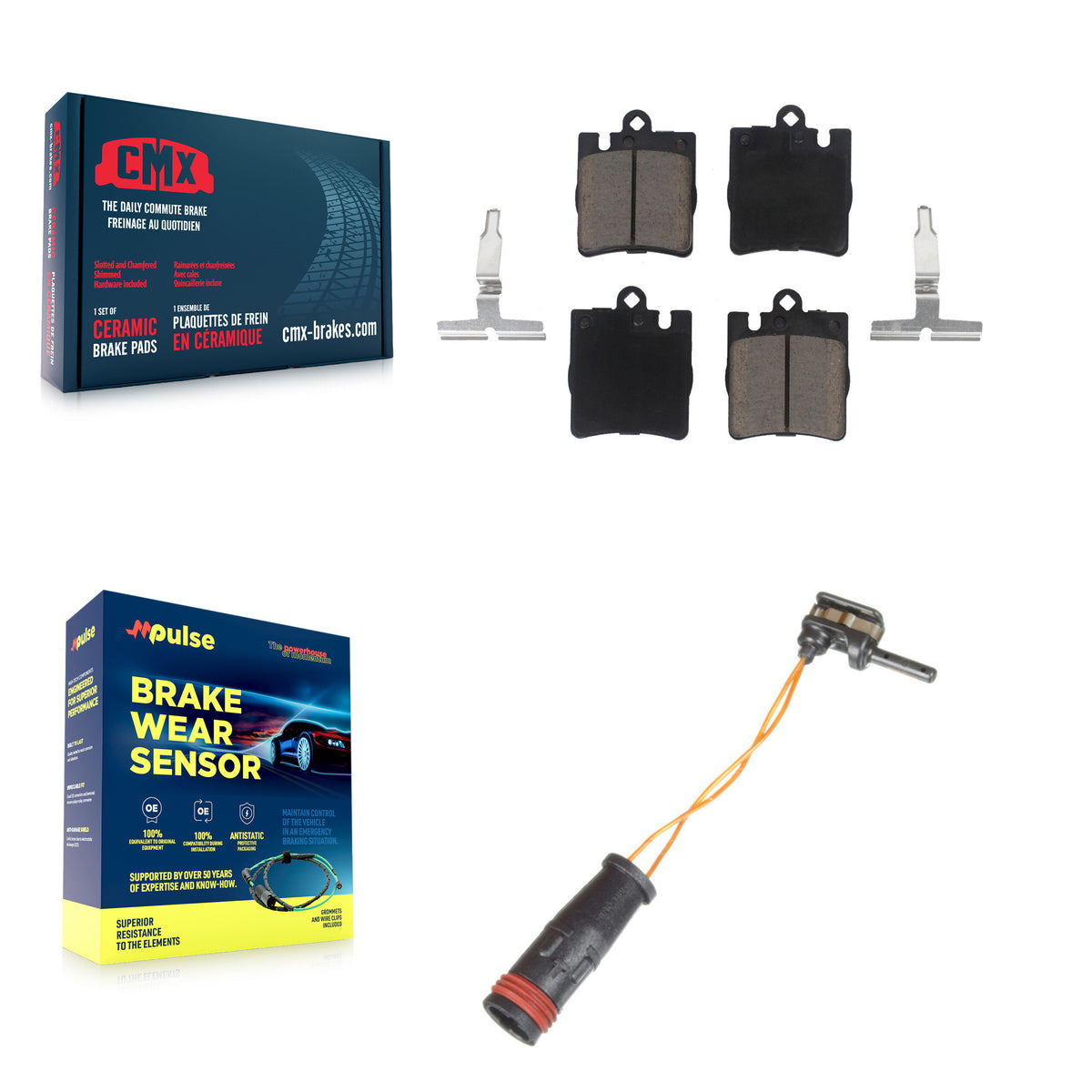 Rear Ceramic Brake Pad And Wear Sensor Kit For Mercedes-Benz SLK350 C230 C280 CLK320 C320 KCW-100849