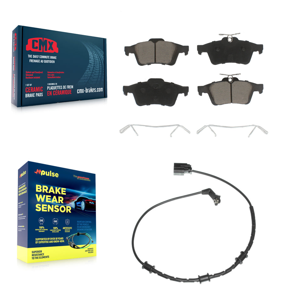 Rear Ceramic Disc Brake Pads And Wear Sensors Kit For Jaguar XF XJ XK XKR KCW-100858