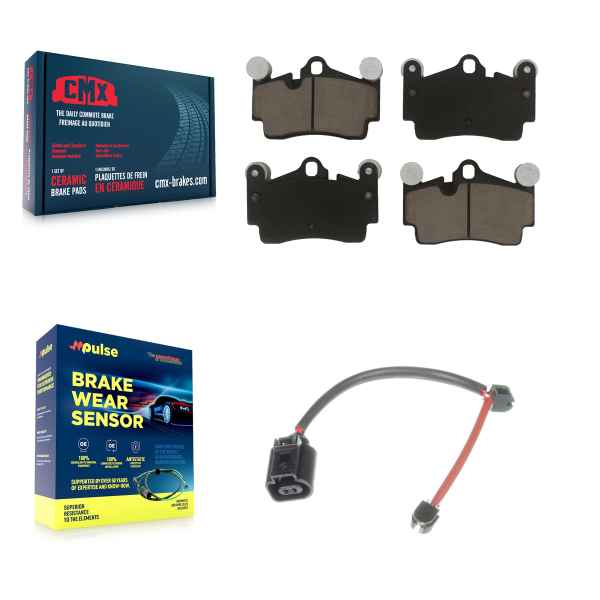 Rear Ceramic Disc Brake Pads And Wear Sensors Kit For Porsche Cayenne KCW-100859