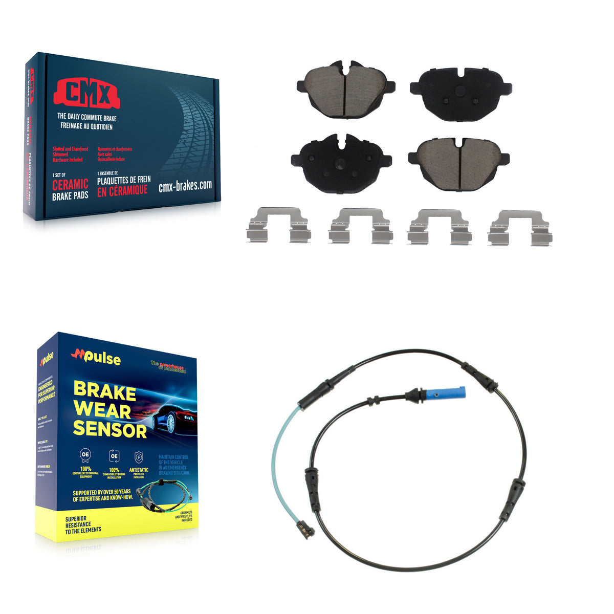 Rear Ceramic Disc Brake Pads And Wear Sensors Kit For BMW 530i xDrive 530e 540d KCW-100868