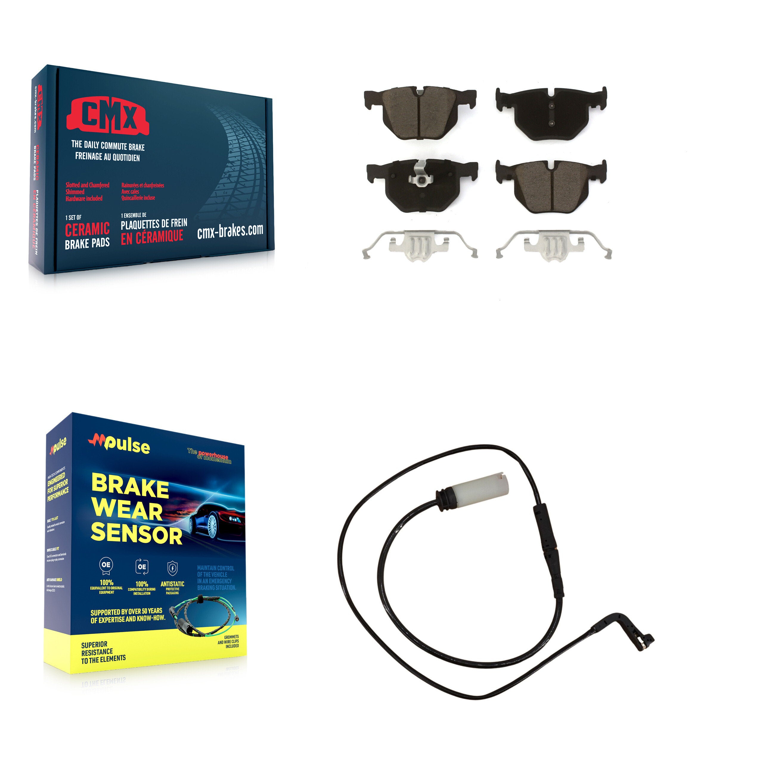 Rear Ceramic Brake Pads & Wear Sensor Kit For BMW 530xi 535i xDrive 535xi Wagon with 3.0L KCW-100877