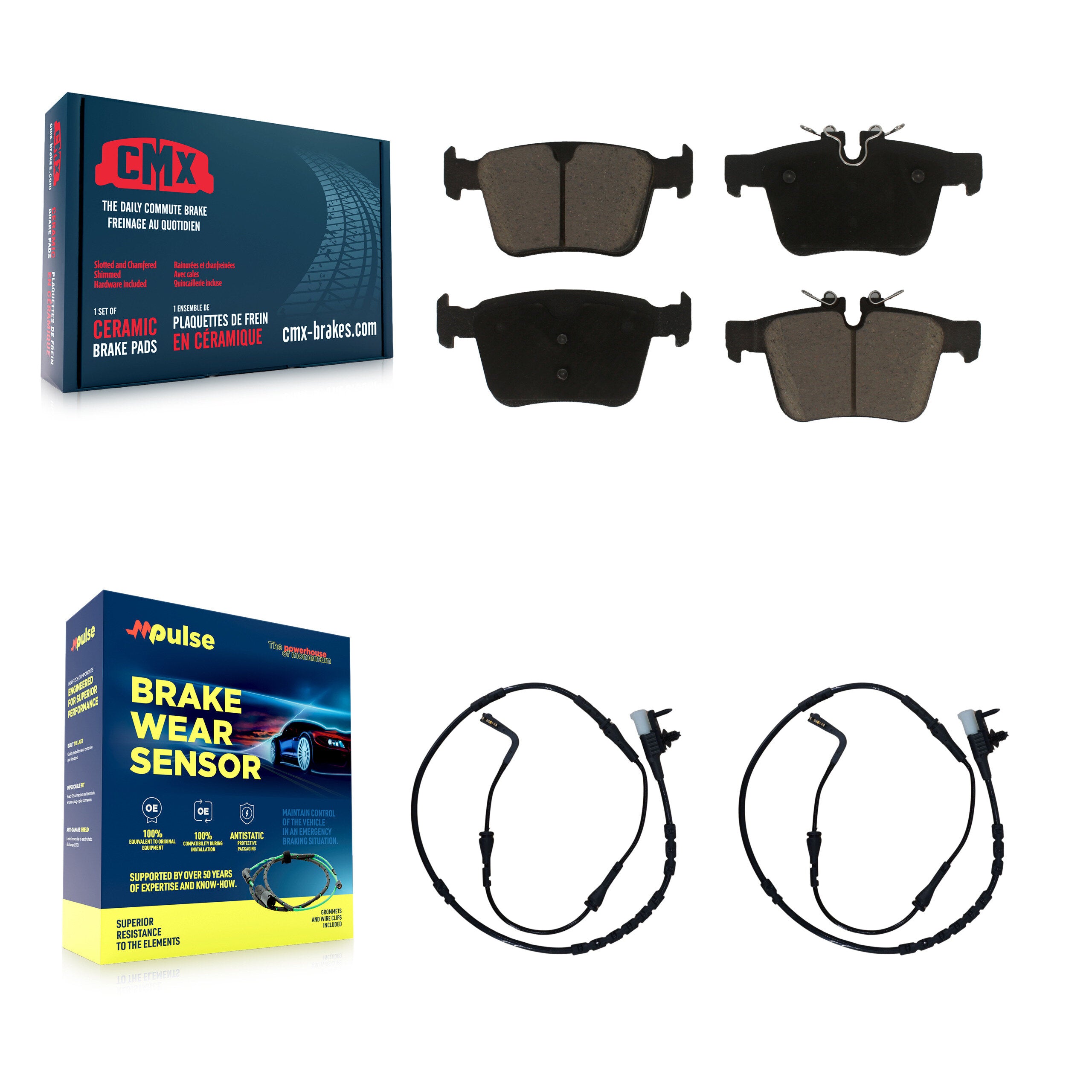 Rear Ceramic Disc Brake Pads And Wear Sensor Kit For Jaguar F-Pace Land Rover Range Velar KCW-100887