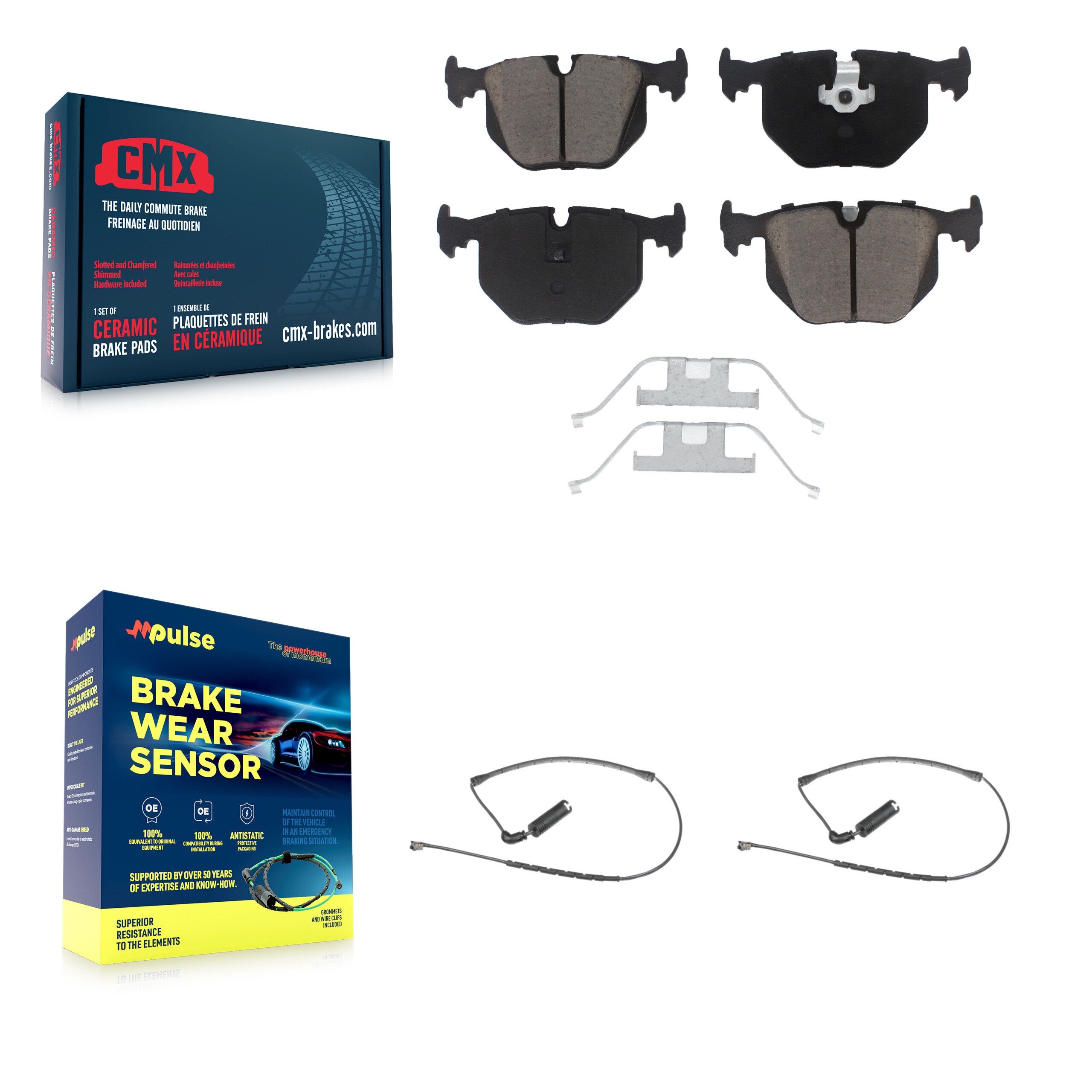 Rear Ceramic Disc Brake Pads And Wear Sensors Kit For 2000-2006 BMW X5 KCW-100892
